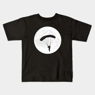 Parachute Silhouette in Full Moon Kids T-Shirt